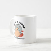 Mug Adorable chat et chien Hug - Meow & Woof Design (Devant gauche)