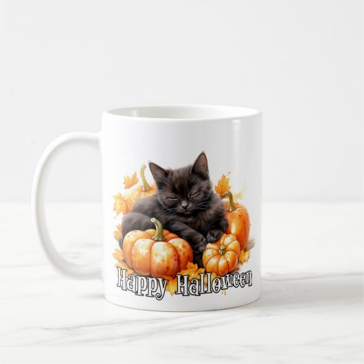 Mug Adorable Chat Kitty Noir Napping (Gauche)