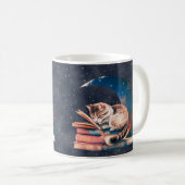 Mug Adorable Chat sur la Lune Lire un livre (Devant droit)