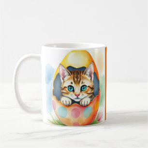Mug Adorable Chaton de Pâques en Oeuf coloré