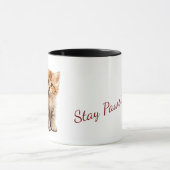 Mug Adorable chaton roux "Restez Pawsitive" Deux tons (Centre)