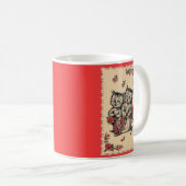 Mug adorable chatons dans un panier de fleurs (Devant droit)