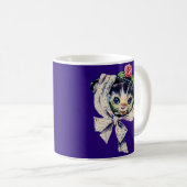 Mug adorable chatte kitten dans un casquette chaton ki (Devant droit)