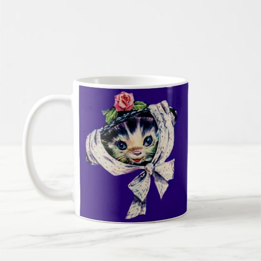 Mug adorable chatte kitten dans un casquette chaton ki (Gauche)