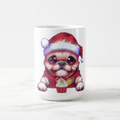 Mug Adorable chien de carlin avec Santa Hat (Centre)