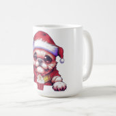 Mug Adorable chien de carlin avec Santa Hat (Devant droit)