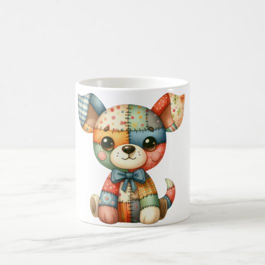 Mug Adorable Chien de Patchwork #5 Art numérique (Centre)