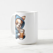 Mug Adorable Chihuahua Boire du café de la Coupe (Devant gauche)