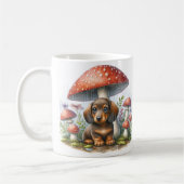 Mug Adorable Chiot Dachshund Sous Parapluie Champignon (Gauche)