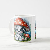 Mug adorable chiot dalmate sous parapluie champignon (Devant gauche)