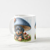 Mug Adorable Chiot Doberman Sous Parapluie De Champign (Devant gauche)