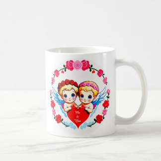 Mug Adorable Cupid Angels Holding Heart