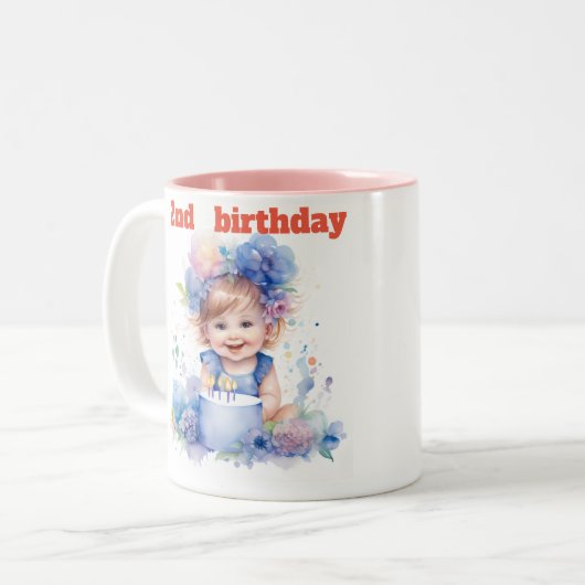 Mug adorable de 2ème anniversaire (Devant gauche)