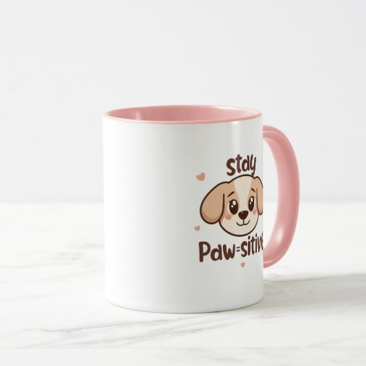 Mug Adorable Dog Lover Optimist Quote (Devant droit)