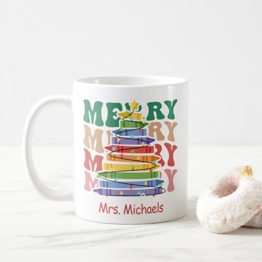 Mug Adorable Enseignants Cadeau Noël (Avec donut)
