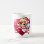 Mug Adorable Flying Cupid with Heart & Arrow  (Centre)