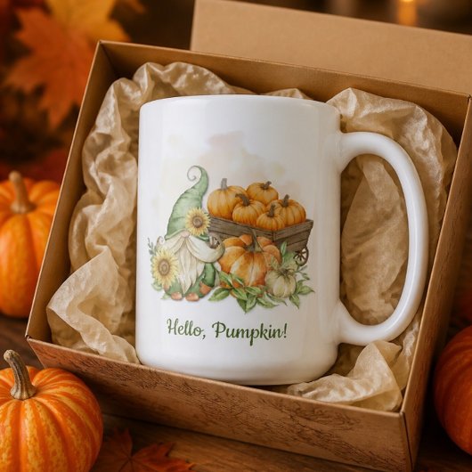 Mug Adorable Gnome Bonjour Citrouille