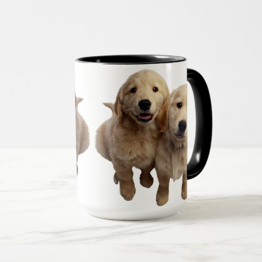 Mug "Adorable Golden Retriever Puppies Mug** (Devant droit)