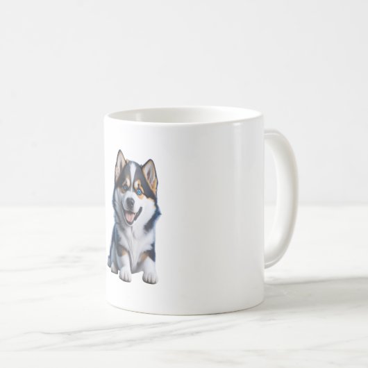Mug Adorable HD Alaskan Malamute Portrait Chiot - Embr (Devant droit)