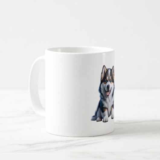 Mug Adorable HD Alaskan Malamute Portrait Chiot - Embr (Devant gauche)