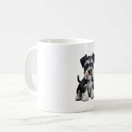 Mug Adorable HD miniature Schnauzer Portrait de chiot (Devant gauche)