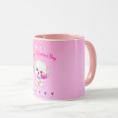 Mug Adorable Heureuse Sainte-Valentin maltais chiot (Devant droit)
