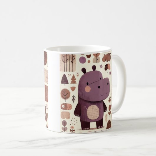 Mug Adorable Hippo violet (Devant droit)
