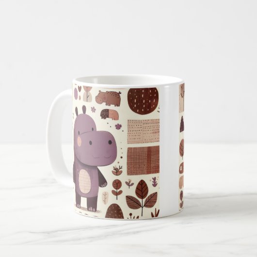 Mug Adorable Hippo violet (Devant gauche)