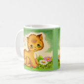 Mug adorable imprimé de chaton aux yeux verts (Devant gauche)