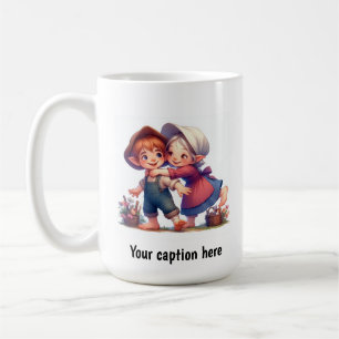 Mug Adorable jeune Munchkins en vêtements Vintages