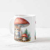 Mug Adorable Kitten Sous Parapluie De Champignons (Devant gauche)