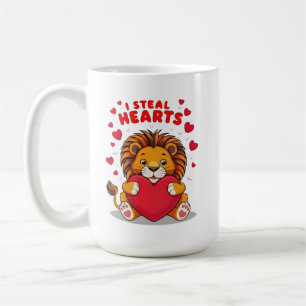 Mug "Adorable Lion 'I Steal Hearts' Cadeau de Valentin