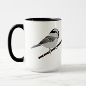 Mug Adorable Mountain Chickadee Bird Illustrated (Gauche)