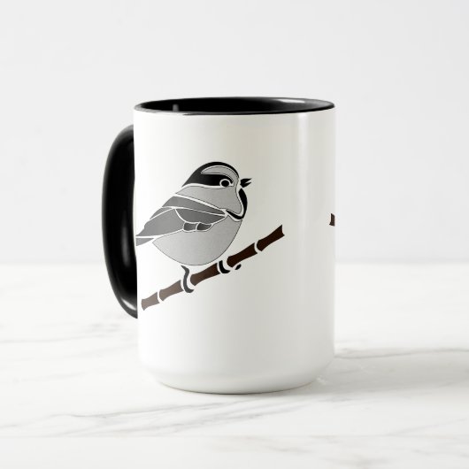 Mug Adorable Mountain Chickadee Bird Illustrated (Devant gauche)