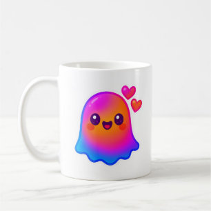 Mug Adorable Neon Kawaii Ghost avec Gradient et