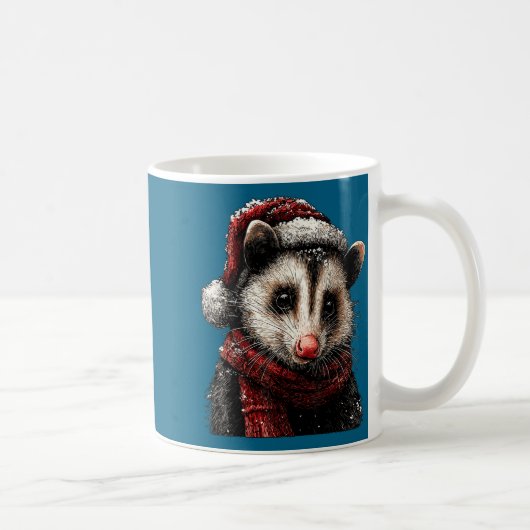 Mug Adorable Ossum In Santa Hat Snowy Winter Christmas (Droite)