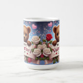 Mug Adorable ours en peluche avec Roses (Centre)