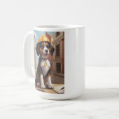 Mug Adorable ouvrier de construction Chien Cute Chiot (Devant gauche)