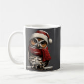 Mug Adorable Owl With Santa Hat Snowy Winter Christmas (Gauche)