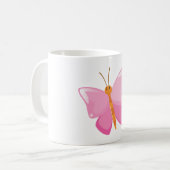 Mug adorable Papillon de dessin rose (Devant gauche)