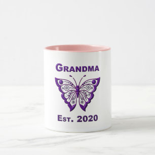 Mug Adorable papillon grand-mère "Est 2020"