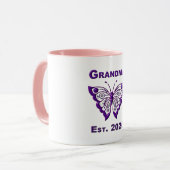 Mug Adorable papillon grand-mère "Est 2020" (Devant gauche)