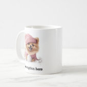 Mug Adorable Poméranie hiver Playtime (Devant gauche)