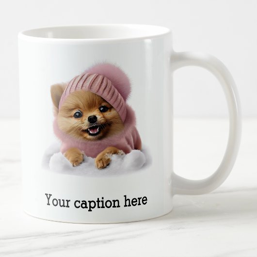 Mug Adorable Poméranie hiver Playtime