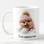Mug Adorable Poméranie hiver Playtime