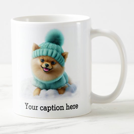 Mug Adorable Poméranie hiver Playtime