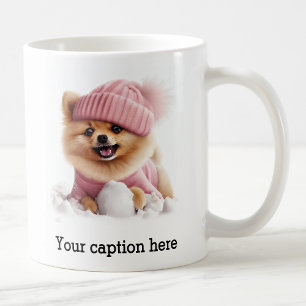 Mug Adorable Poméranie hiver Playtime