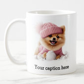 Mug Adorable Poméranie hiver Playtime