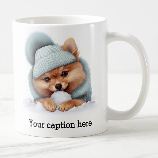 Mug Adorable Poméranie hiver Playtime