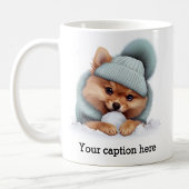 Mug Adorable Poméranie hiver Playtime